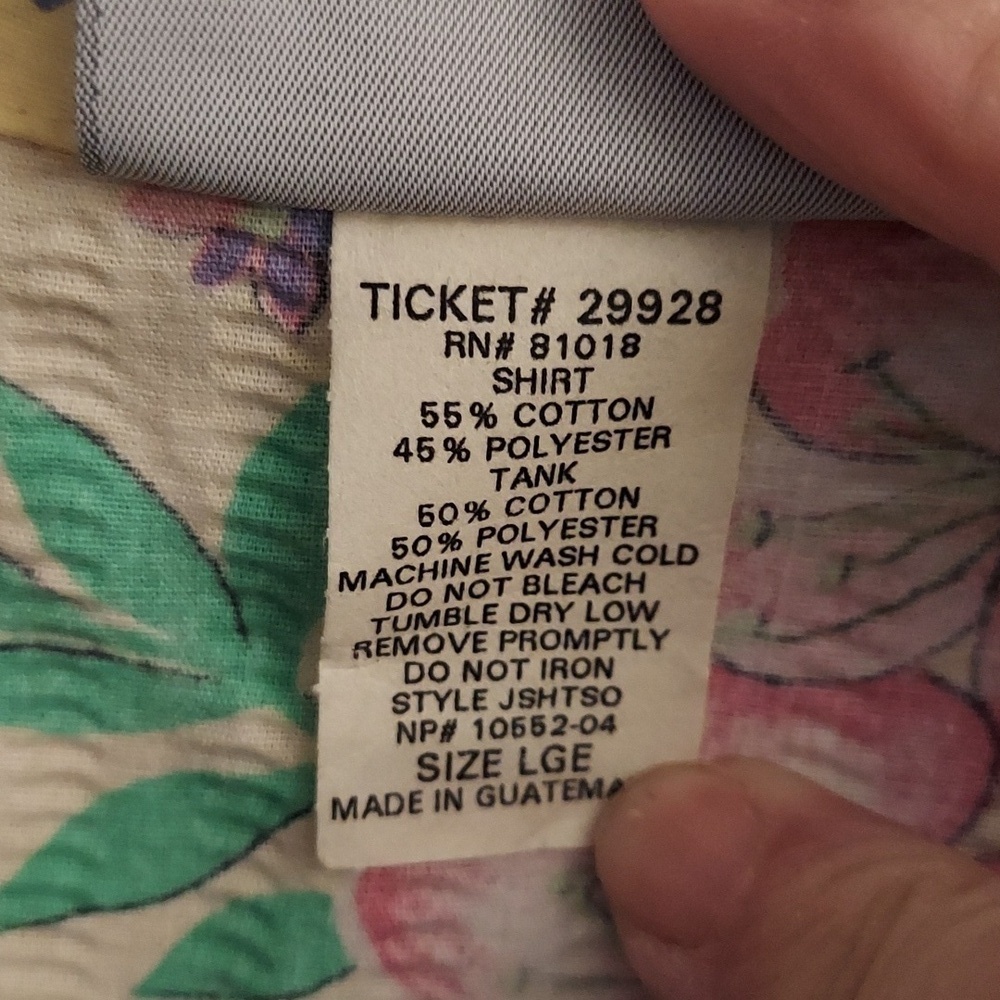 BLAIR Vintage 90's Button Down Faux Tank Floral Short Sleeve Top L Grandmacore - Picture 10 of 13